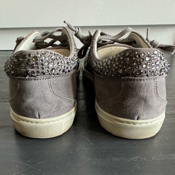 Alessandro Dell’ Acqua Suede Rhinestone Lace-up Sneakers Grey EU 37 - Picture 8 of 9
